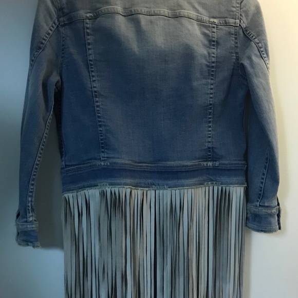 ThePerfext denim jacket with fringe detail - Picture 12 of 16